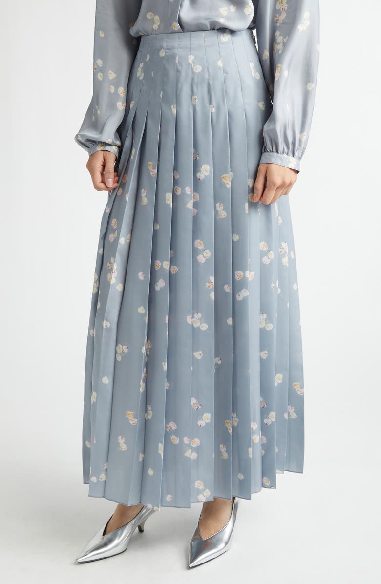 Altuzarra Monti Floral Pleated Skirt, Alternate, color, 416067 Storm Petals