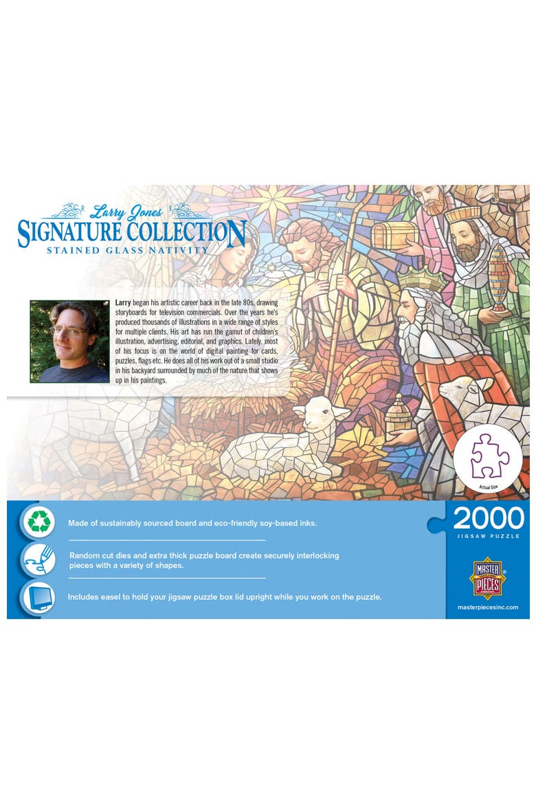 Stained Glass Nativity 2000 Piece Puzzle, Alternate, color, Multicolor