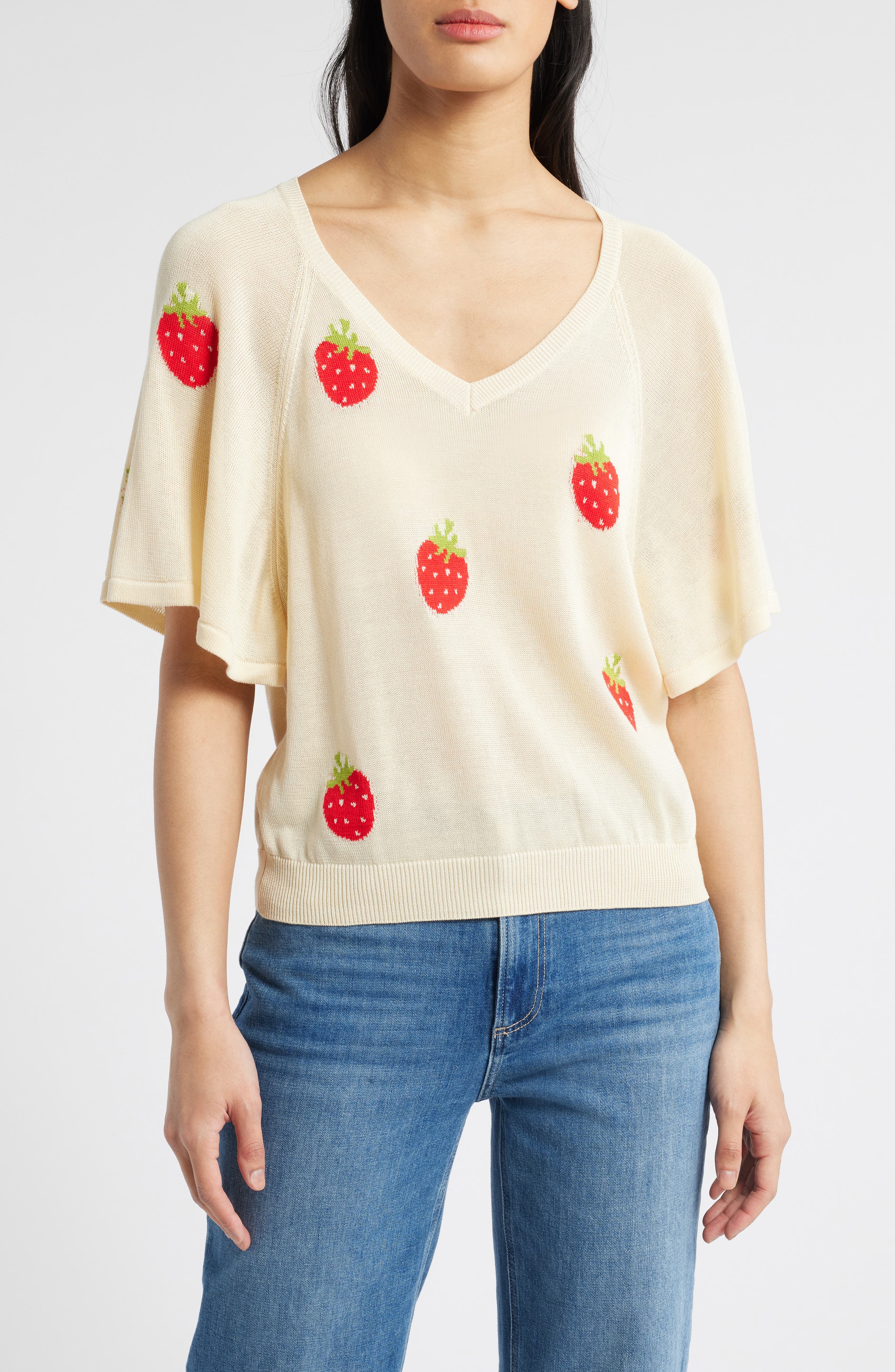 V-Neck Batwing Sweater