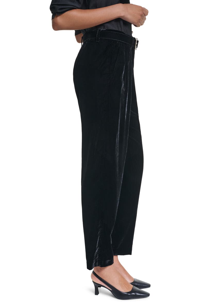Velvet Skinny Pants with Rhinestone Belt, Alternate, color, BLACK