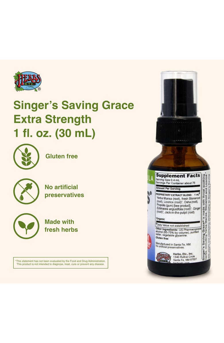 Trace Minerals Singer's Saving Grace Extra Strength - Herbal Remedy Spray Aids Throat Comfort & Health - Soothing Hydrating Throat Support - Throat Relief Spray with Licorice - 1 fl oz, Alternate, color,
