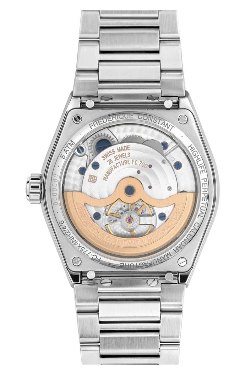FREDERIQUE CONSTANT Highlife Perpetual Calendar Manufacture Automatic Bracelet Watch, 41mm, Alternate, color, Silver-Tone
