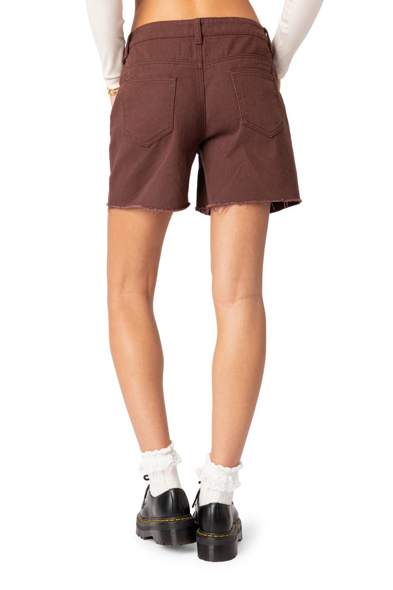 Boyfriend Denim Carpenter Shorts, Alternate, color, BROWN