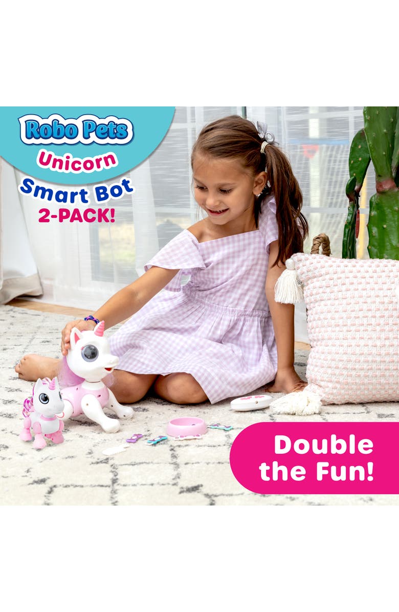 Power Your Fun Robo Pets Unicorn Toys 2pk, Alternate, color, White, Pink