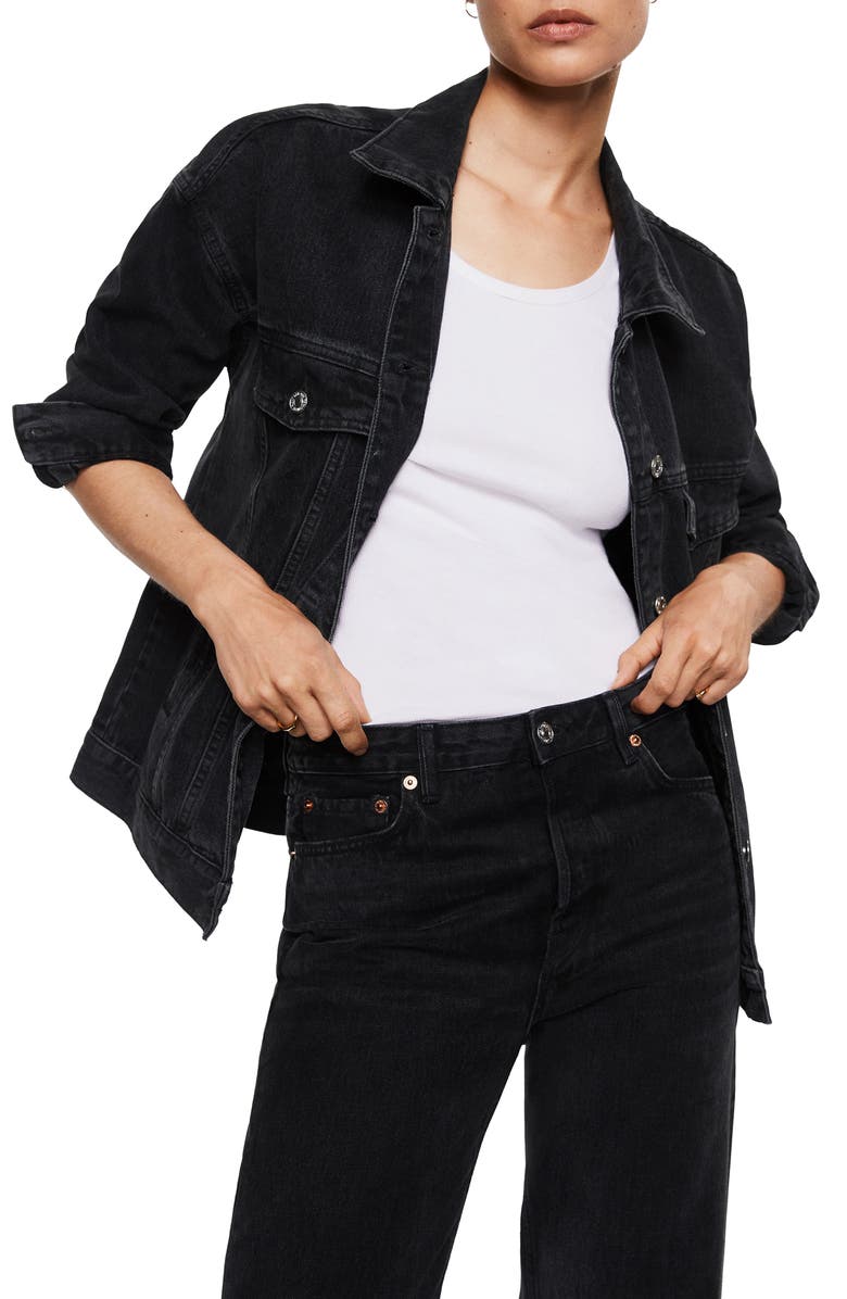 MANGO Oversize Denim Jacket, Main, color, 
