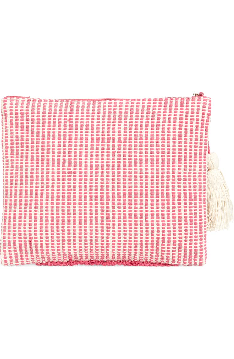 Sole Society Palisades Tasseled Woven Clutch, Alternate, color,