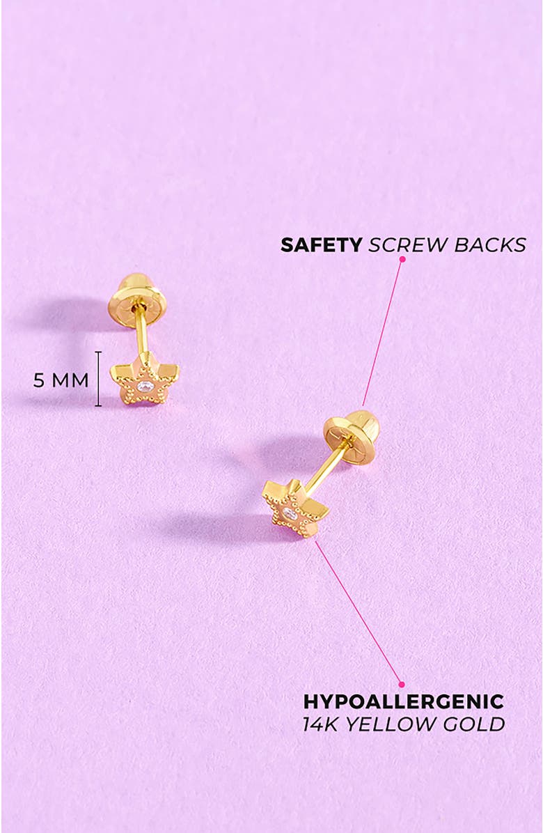 In Season Jewelry 14k Bezel Star Earrings, Alternate, color, Gold