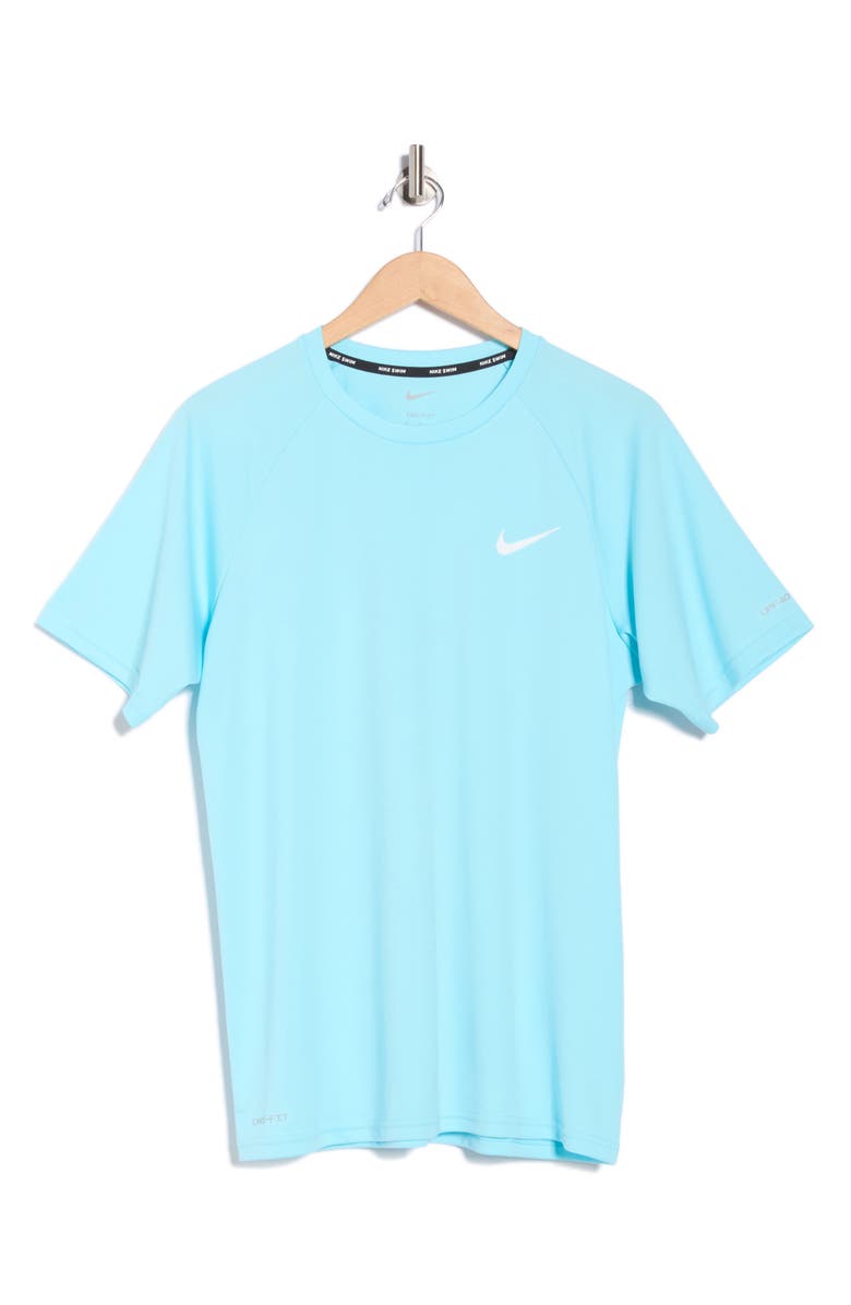 Nike Short Sleeve Hydroguard Swim Shirt, Main, color, Copa