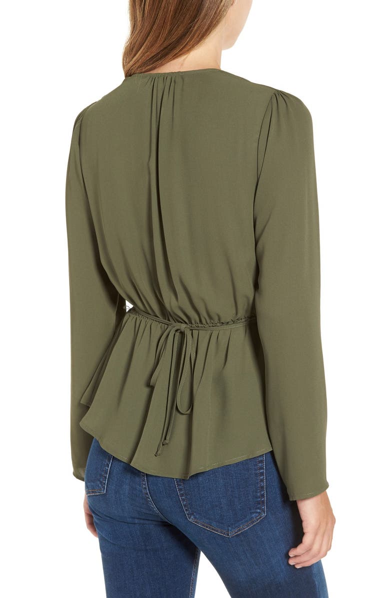 June & Hudson Long Sleeve Wrap Top, Alternate, color,