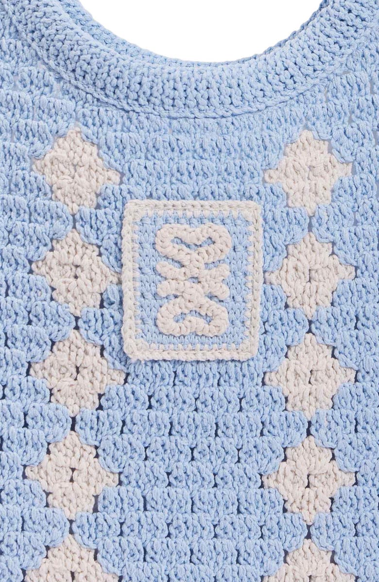SANDRO Two-tone crochet bag, Alternate, color, Sky Blue