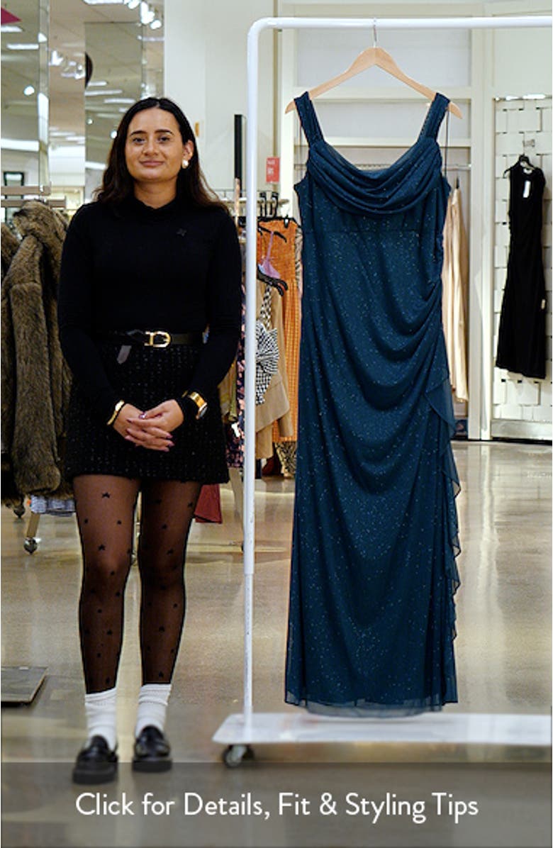 Off the Shoulder Glitter Gown, sales video thumbnail