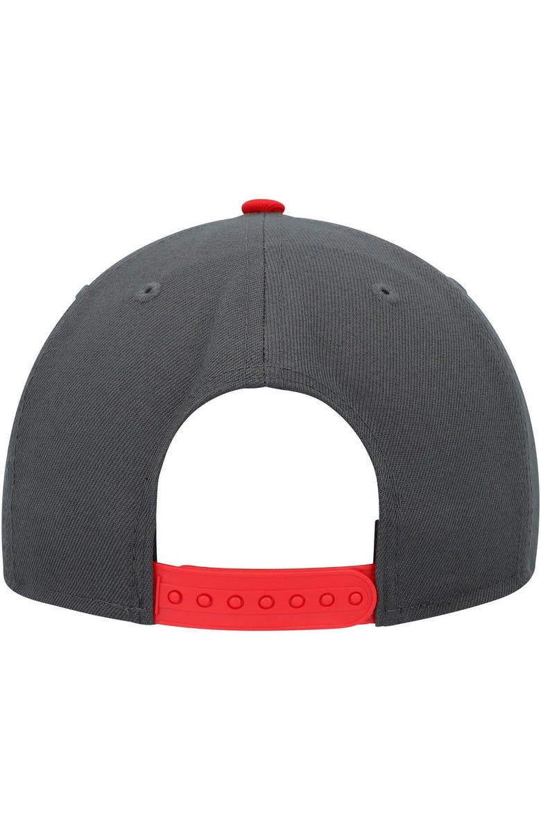 New Era Men's New Era  Charcoal/Scarlet Miami Heat Two-Tone Color Pack 9FIFTY Snapback Hat, Alternate, color, 