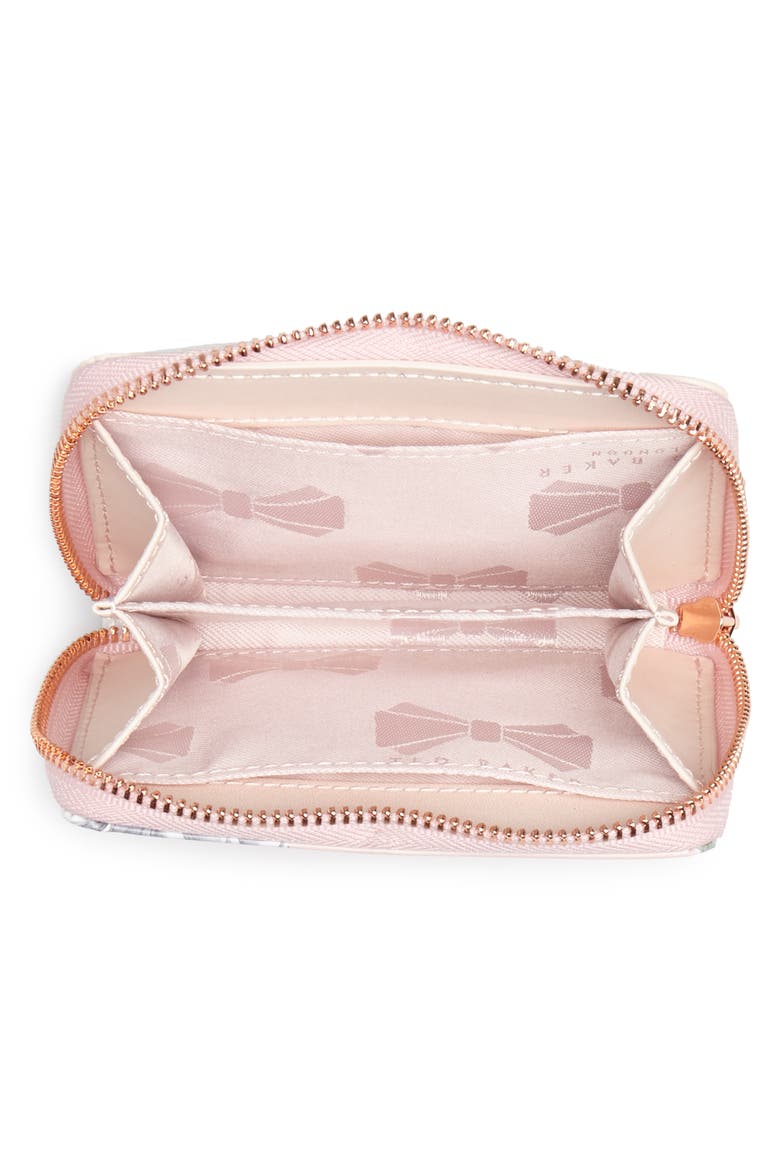 Darla Palace Gardens Leather Zip Coin Purse, Alternate, color, DUSKY PINK
