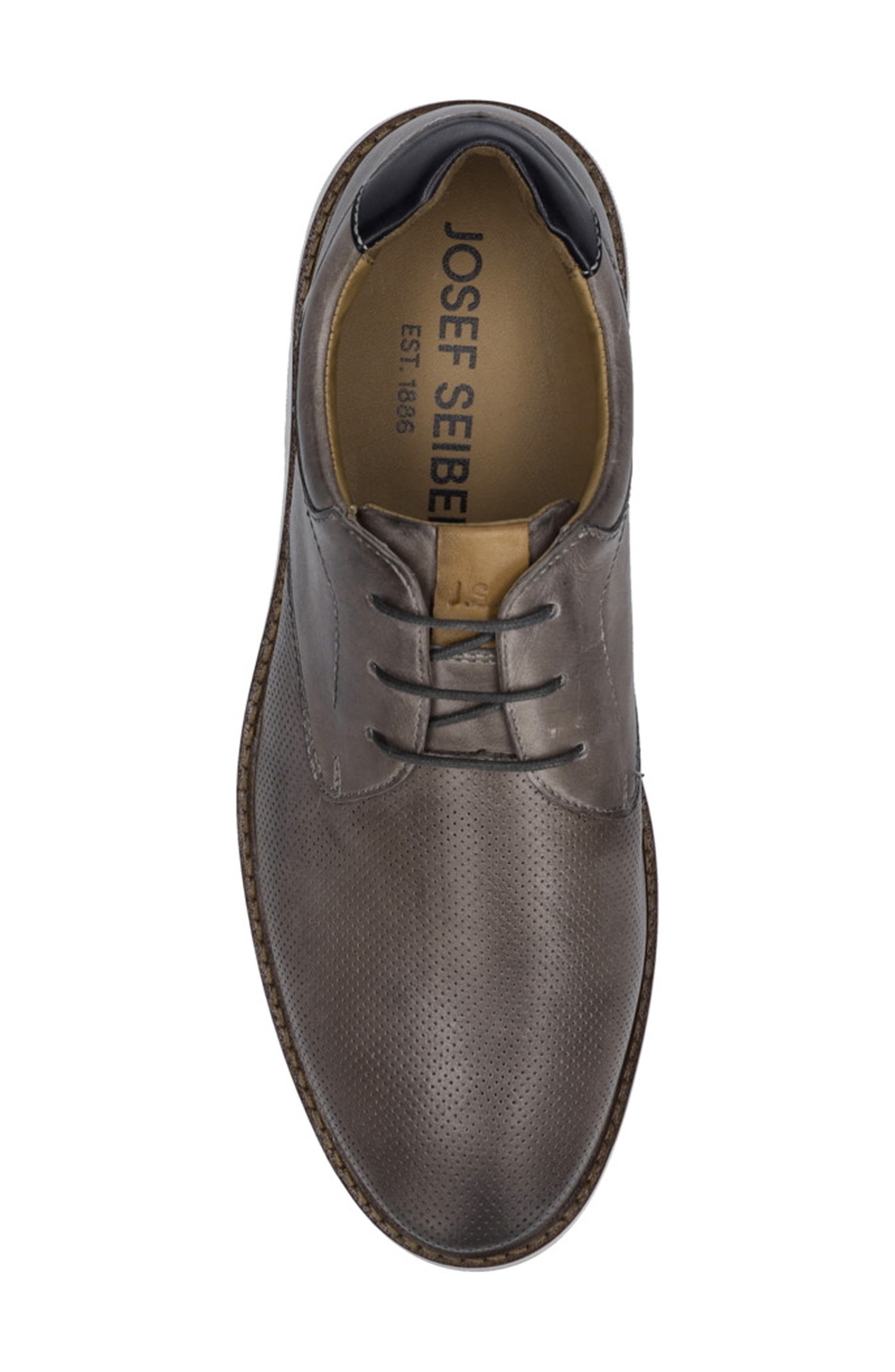 Josef Seibel Stuart 02 Perforated Leather Derby, Alternate, color, Granite