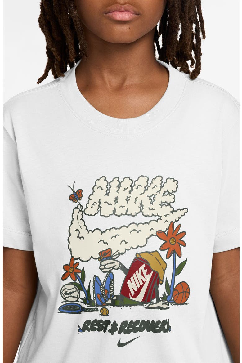 Kids' Boxy Rest & Recover Cotton Graphic T-Shirt, Alternate, color, WHITE