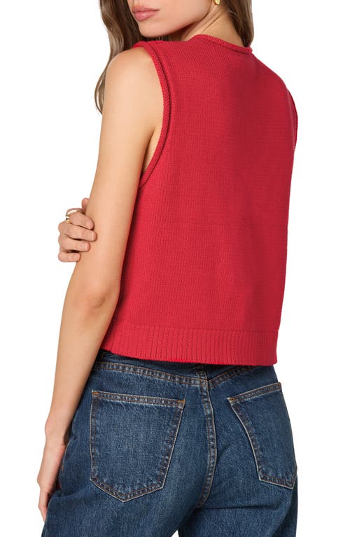 Astr The Label Rolled Hem Sweater Vest In Red