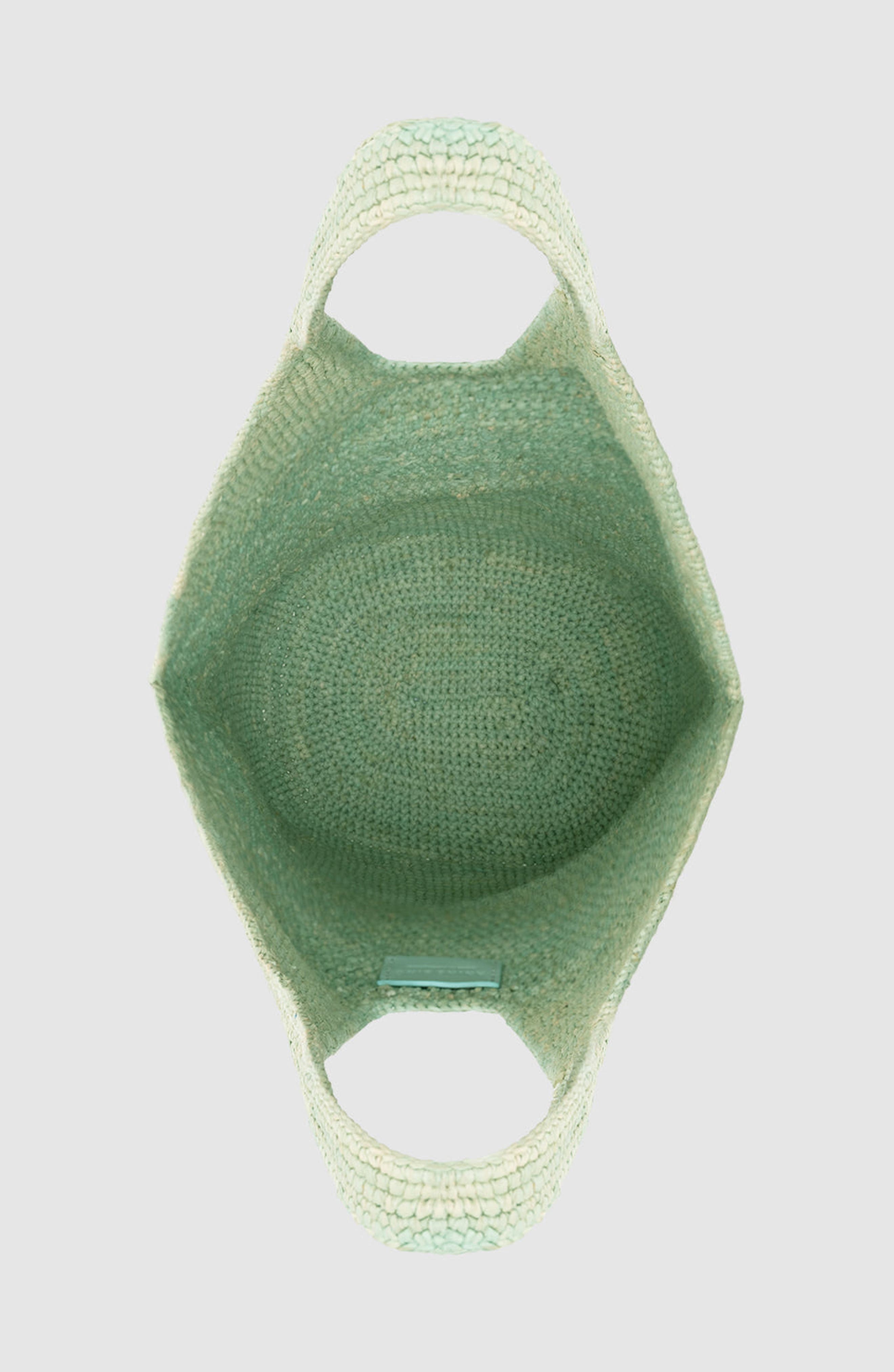 Leah Logo Hobo Raffia, Alternate, color, Sea Foam Green