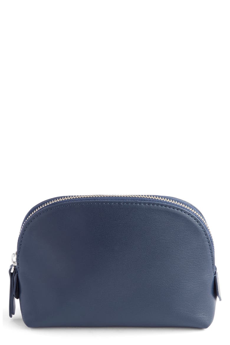 Personalized Small Cosmetic Bag, Main, color, NAVY BLUE- GOLD FOIL
