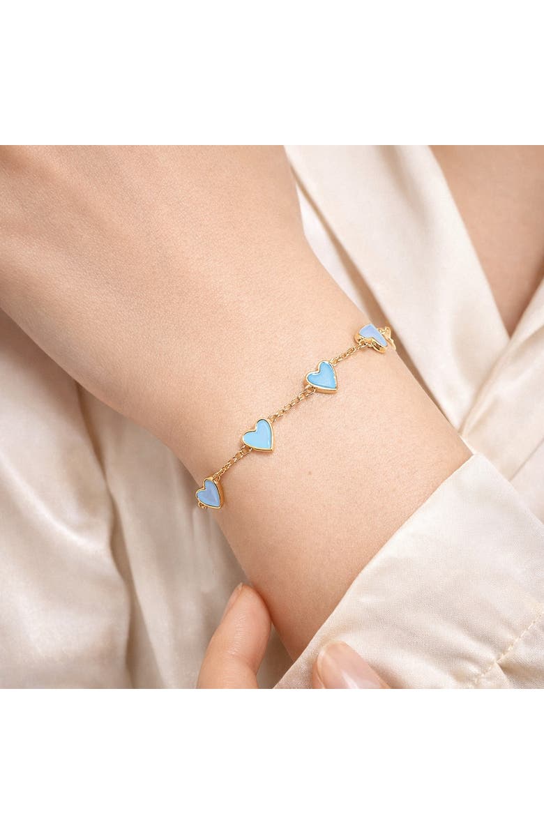 Donatello Gian Gold-Tone Station Heart Bracelet, Alternate, color, Gold