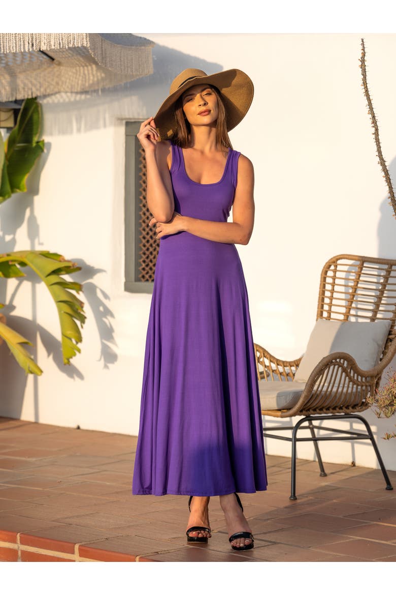 Slim Fit A-Line Sleeveless Maxi Dress, Alternate, color, Lilac