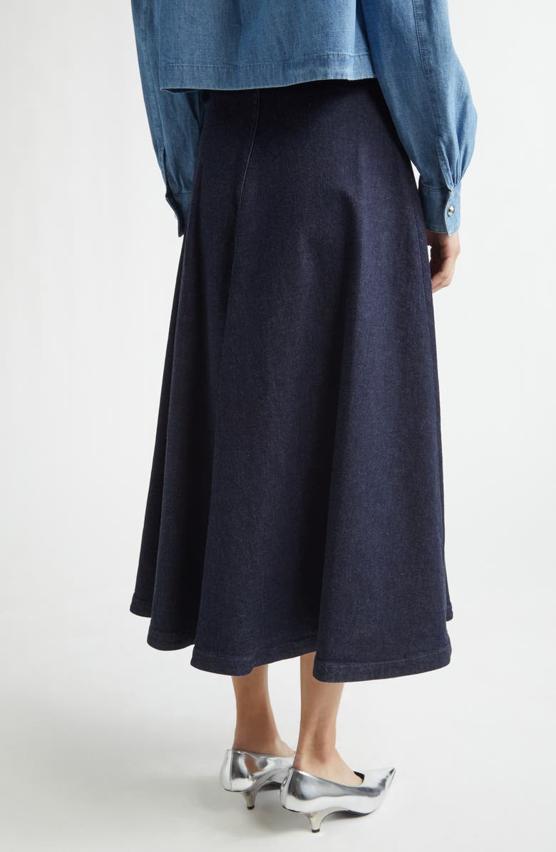 Altuzarra Varda Stretch Denim A-Line Skirt, Alternate, color, Berry