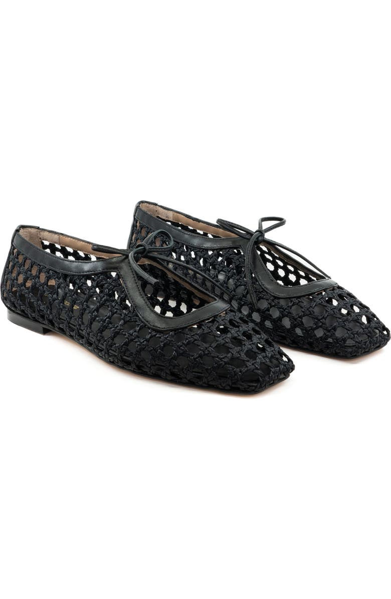 Andrea Gomez Amelia Raffia Ballet Flat, Alternate, color, Black
