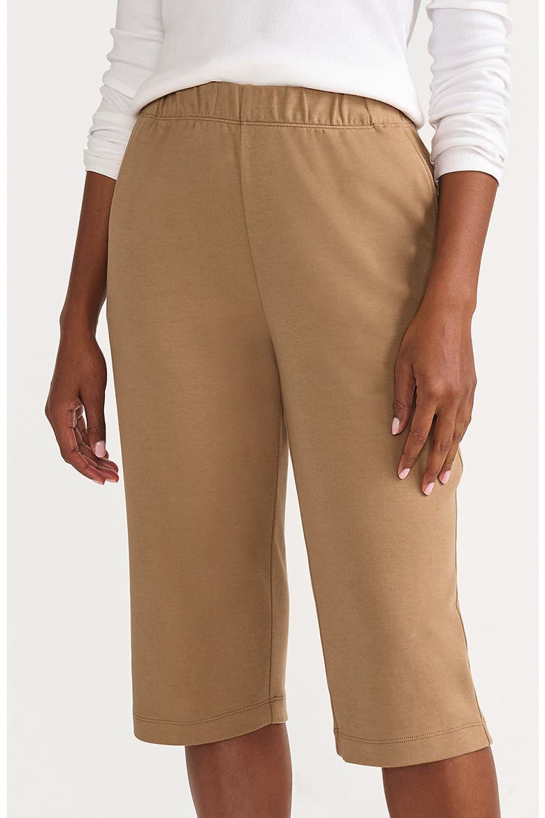 Sport Knit High Rise Elastic Waist Capri Pants, Main, color, Rich Camel