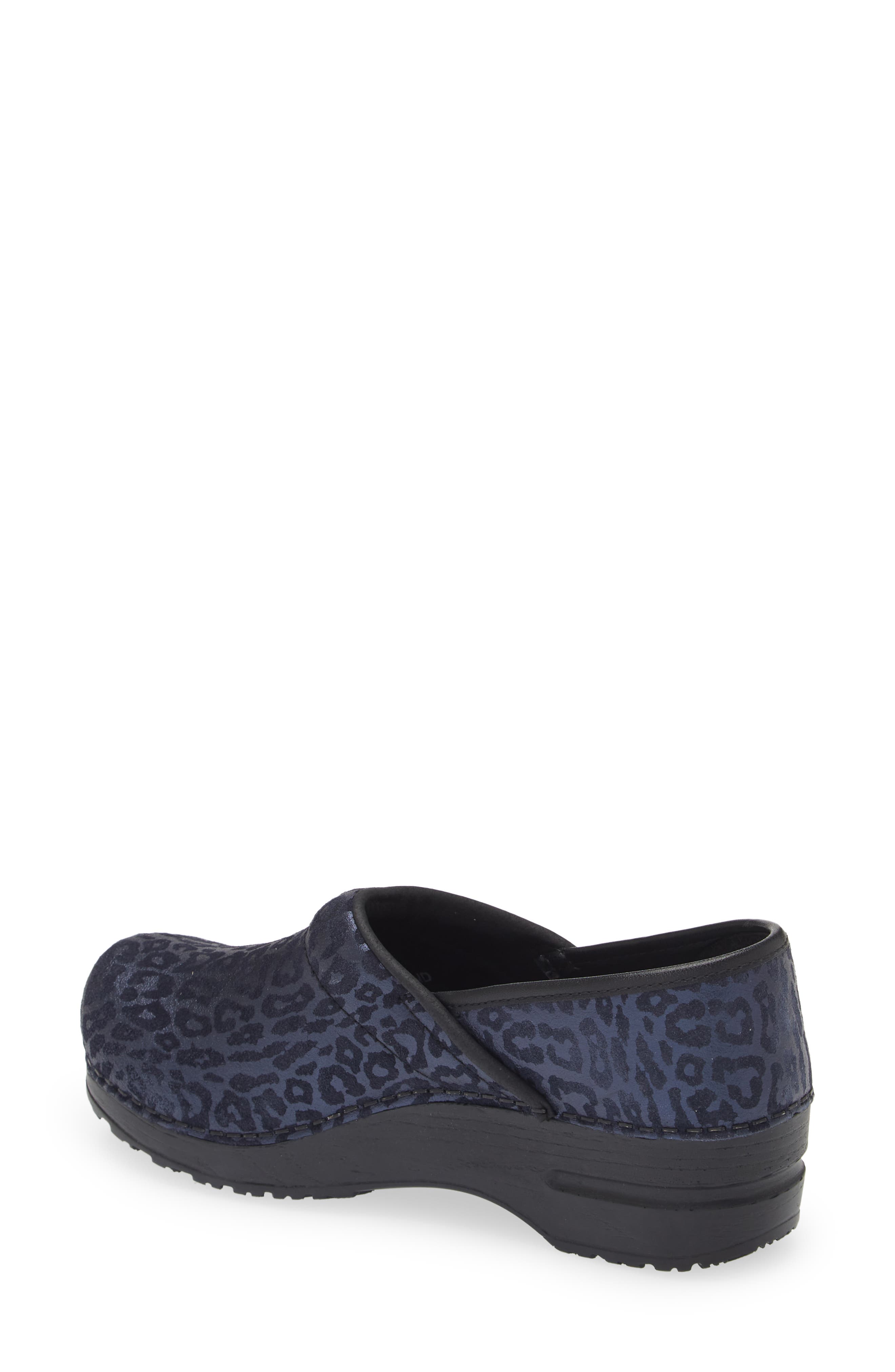 Sanita Pardus Leopard Print Clog, Alternate, color, Navy
