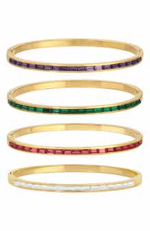 EYE CANDY LOS ANGELES Padme Set of 4 Assorted CZ Bangle Bracelets