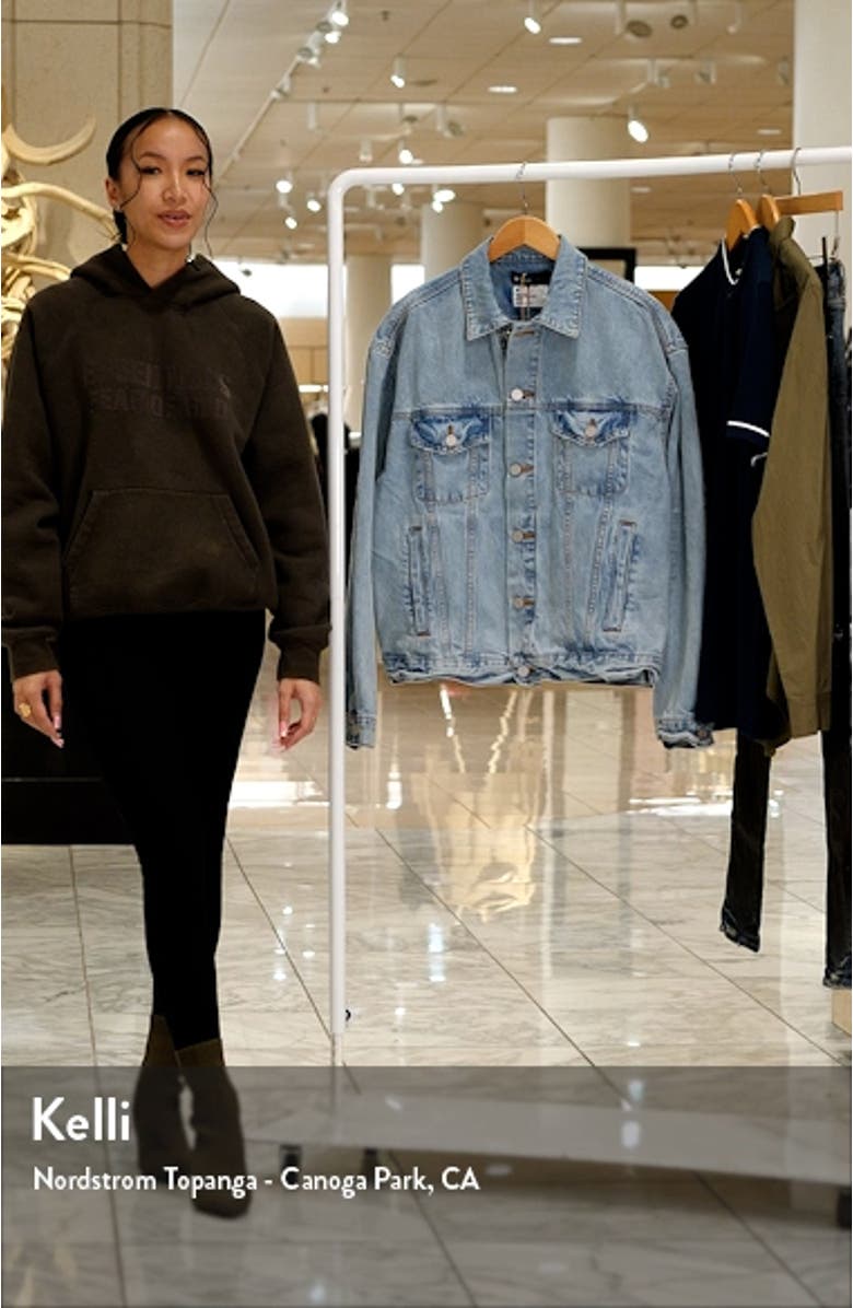 Embroidered Cotton Denim Trucker Jacket, sales video thumbnail