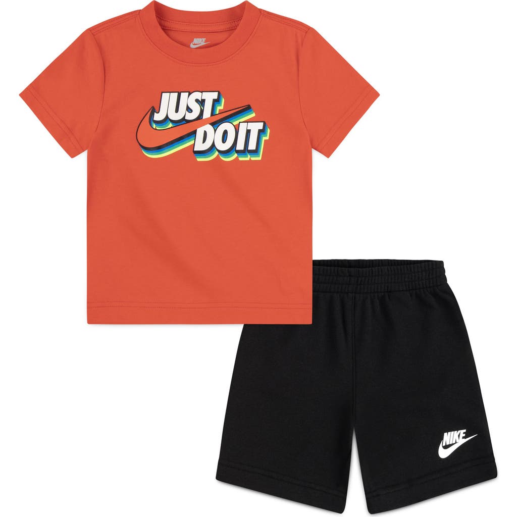 Nike Toddler Boys Fleece Short Set In Black