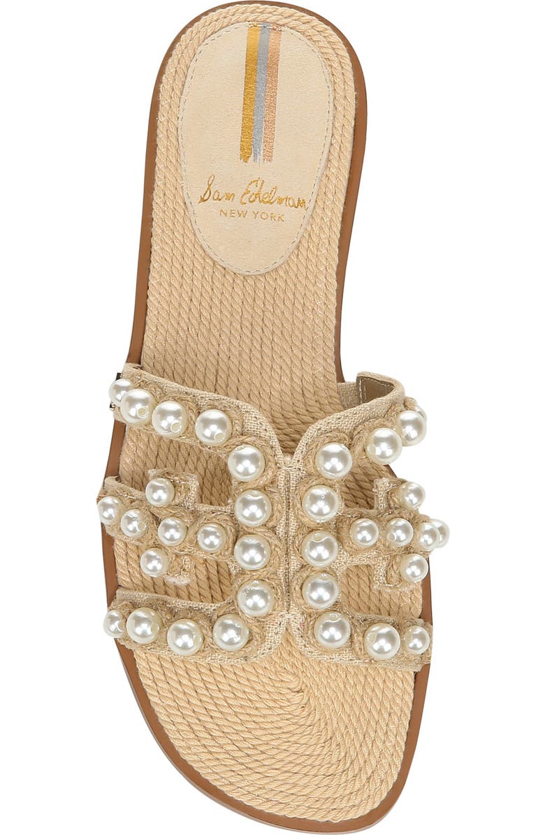 Sam Edelman Bay Imitation Pearl Cutout Slide Sandal, Alternate, color,