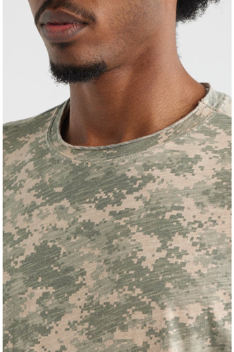 Slub Print Cotton Crewneck T-Shirt, Alternate, color, DIGI CAMO