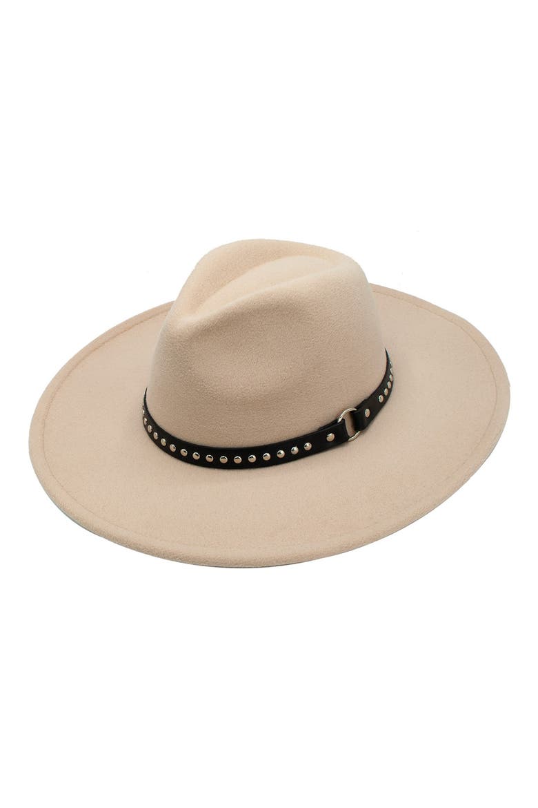 Roan Studded Felt Panama Hat, Main, color, BEIGE
