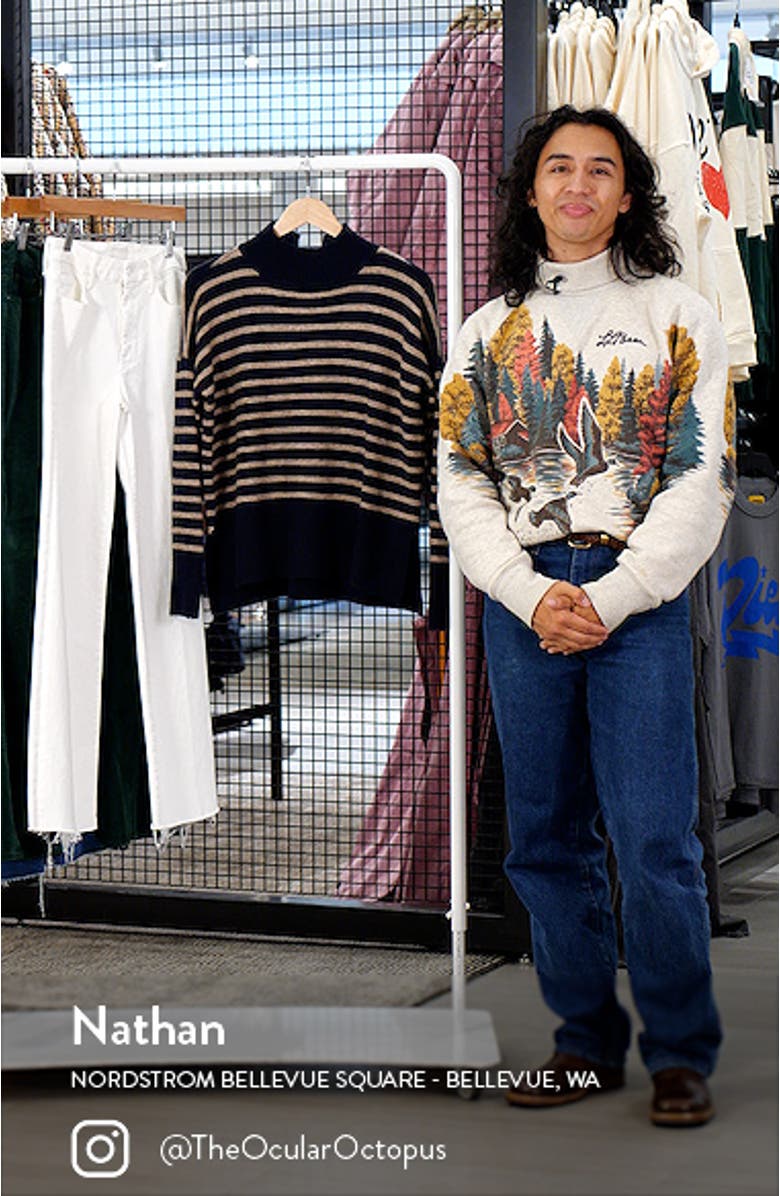 Stripe Mock Neck Tunic Sweater, sales video thumbnail