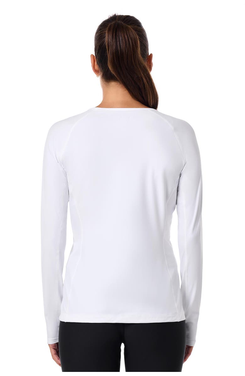 Coolibar Women's Lightweight Swim Shirt with Long Sleeves, UPF 50+ Sun Protection, Hightide Lite, Alternate, color, White