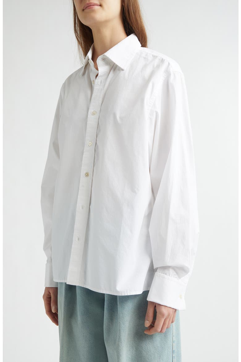 Jeff's Cotton Poplin Button-Up Shirt, Alternate, color, SOLID WHITE