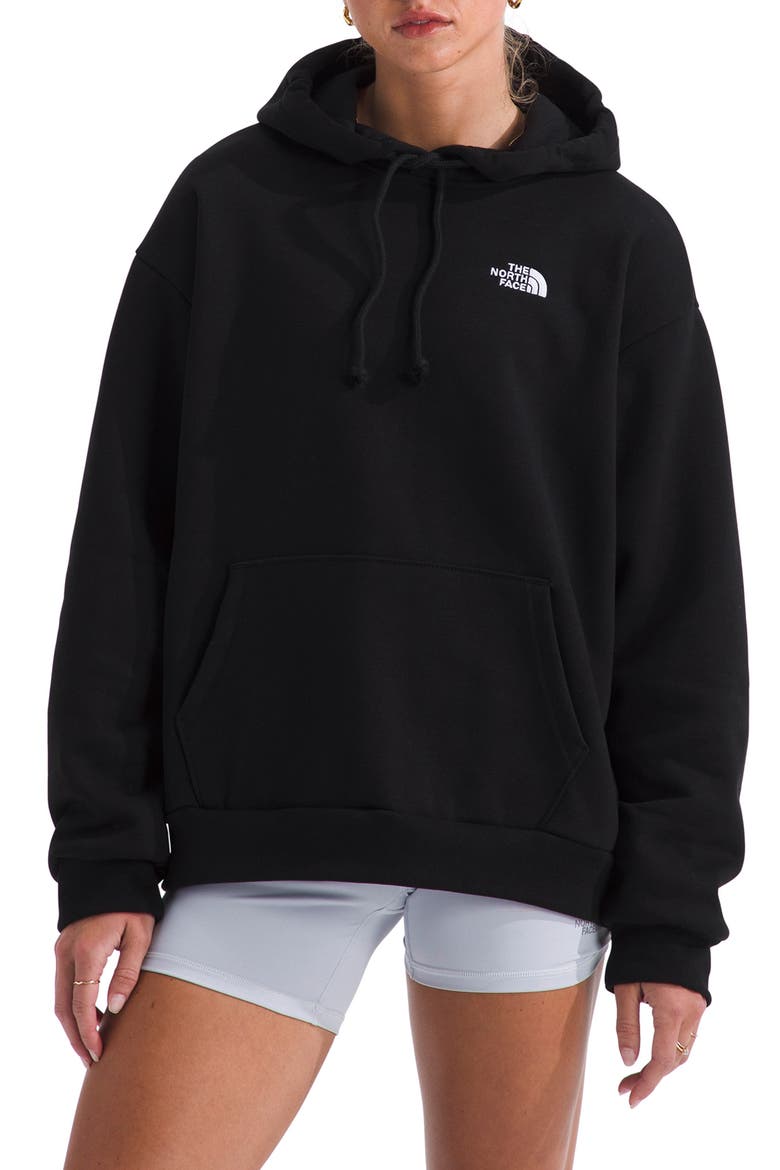 Evolution Simple Dome Oversize Cotton Blend Hoodie, Main, color, TNF BLACK