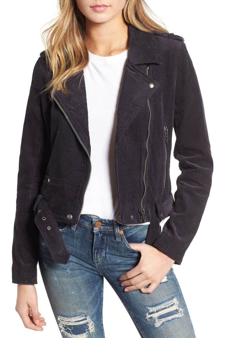 Corduroy Moto Jacket, Main, color, BLUE