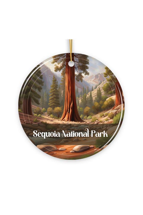 Sequoia National Park Giant Redwood Ceramic Ornament