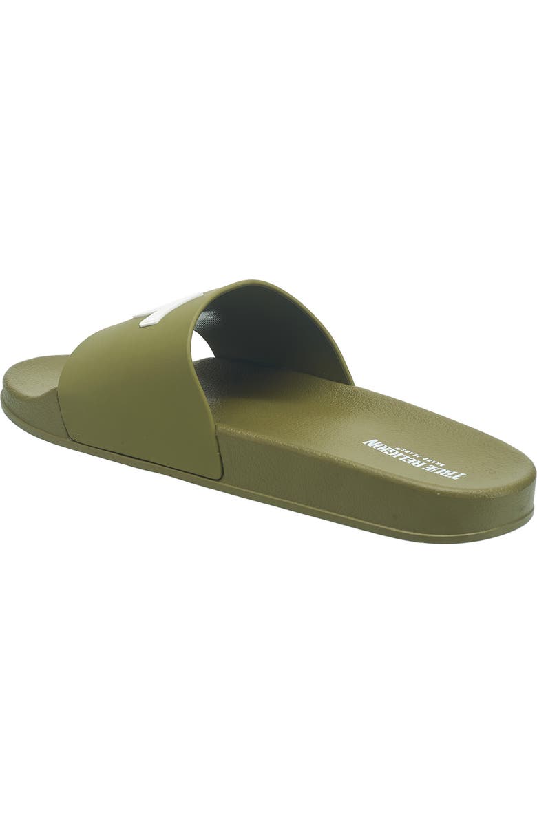 True Religion Men's 112 Logo Slide, Alternate, color, Olive