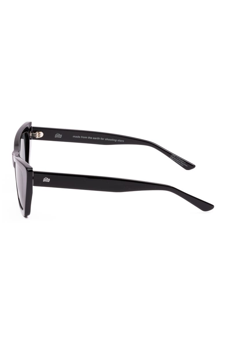 Wonderland 54mm Polarized Cat Eye Sunglasses, Alternate, color, BLACK/ GREY