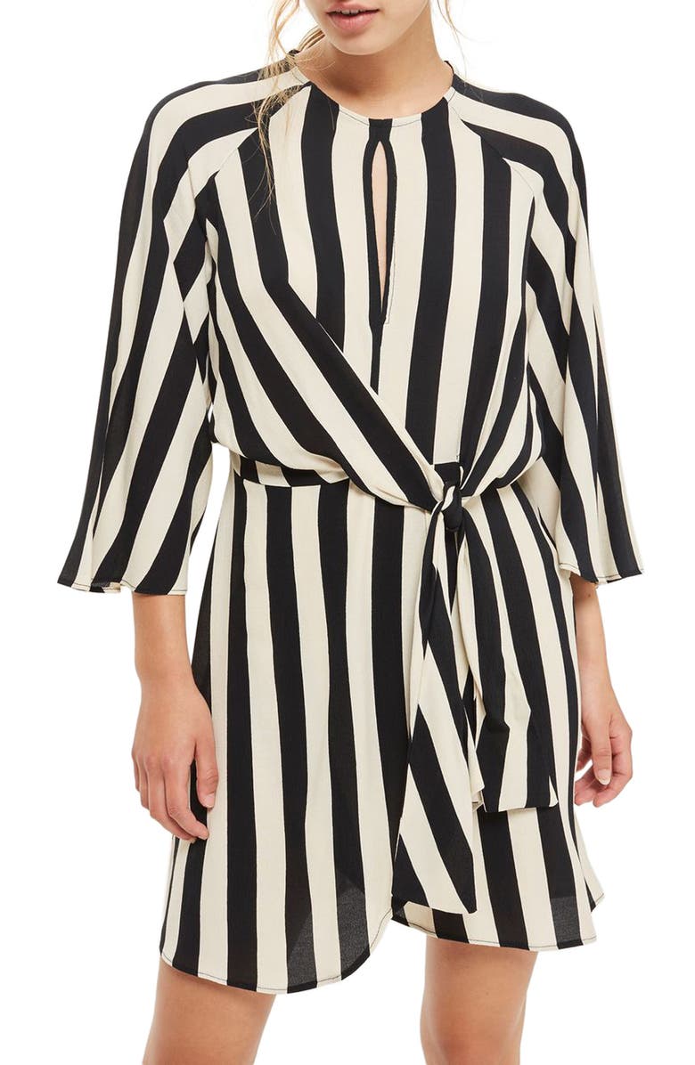 Topshop Humbug Stripe Knot Dress, Main, color, 