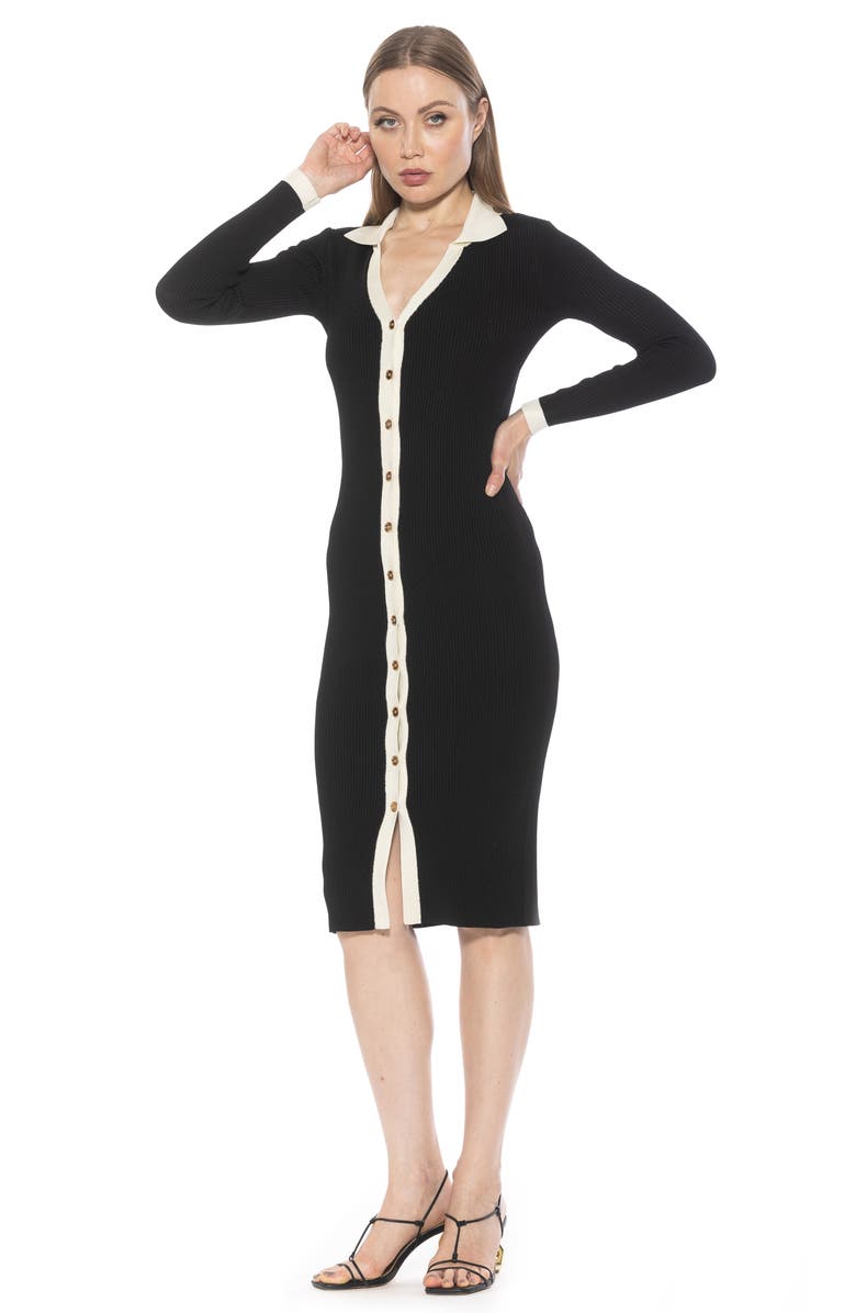 Alexia Admor Cordelia Knit Long Sleeve Shirtdress, Alternate, color,