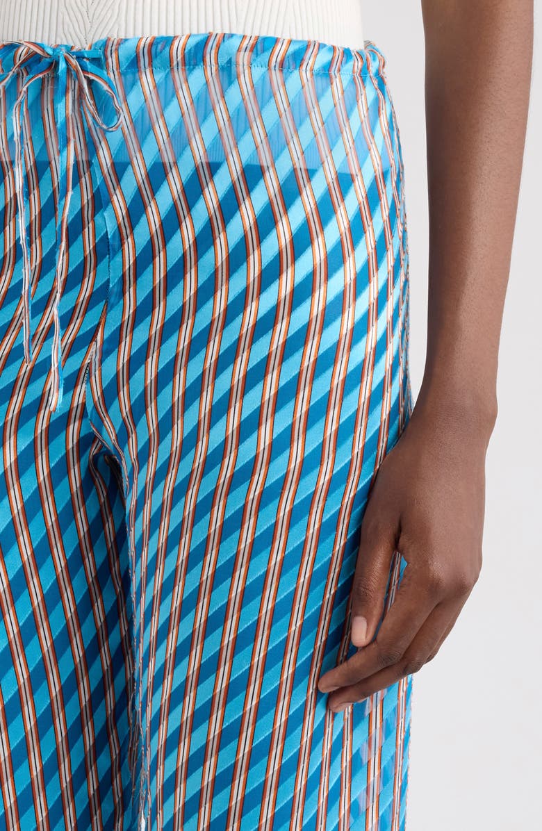 Dries Van Noten Pacha Devour Diagonal Stripe Drawstring Pants, Alternate, color, Turquoise