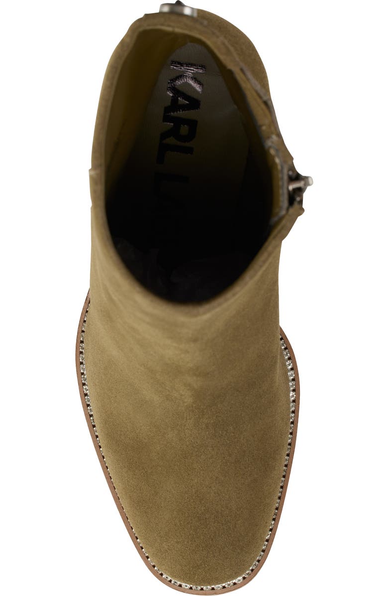 KARL LAGERFELD PARIS Peppy Bootie, Alternate, color, Olive