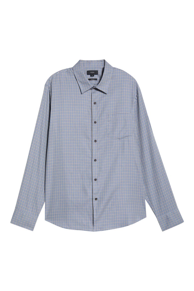 Genesse Plaid Button-Up Shirt, Alternate, color, STEEL BLUE COMBO