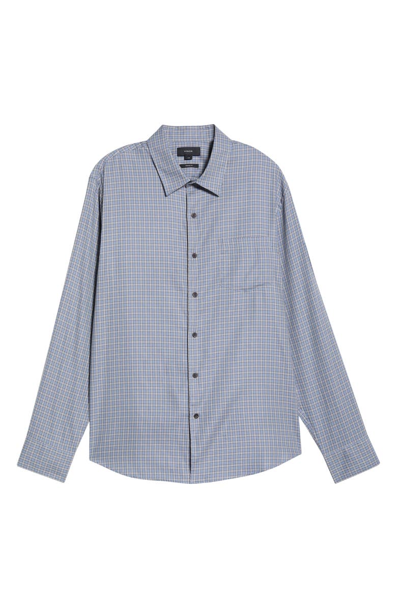 Vince Genesse Plaid Button-Up Shirt, Main, color, Steel Blue Combo
