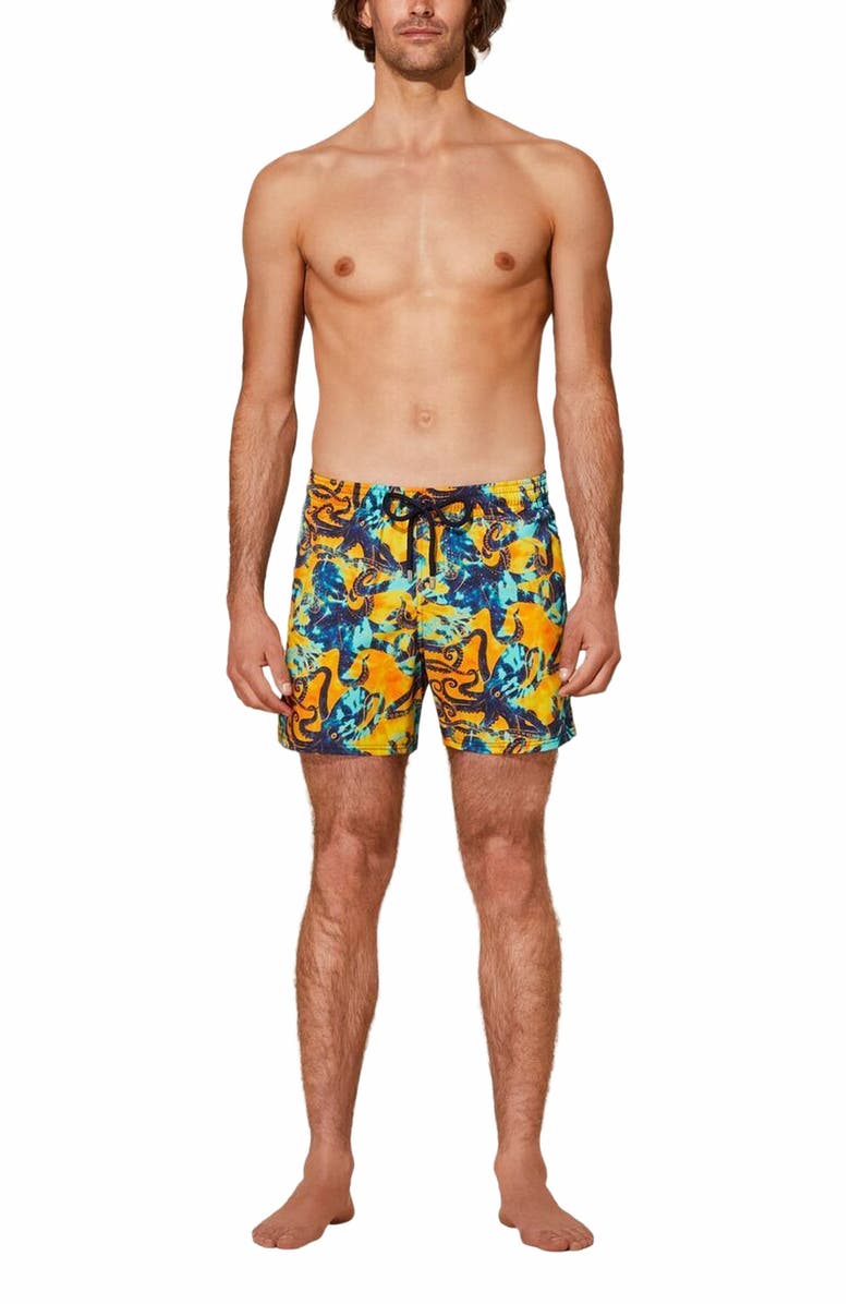 Vilebrequin Men's Poulpes Tie & Dye Stretch Swim Trunks, Main, color, 