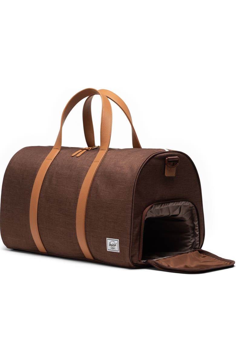 Herschel Supply Co. Novel Recycled Polyester Duffle Bag, Alternate, color, Potting Soil Crosshatch